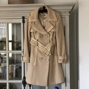 WOOL Beige COAT (Bebe) XS Perfect Condition